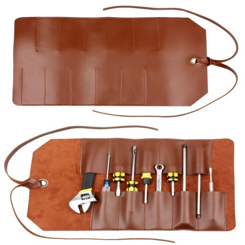Leather tool roll pouch - tool, up